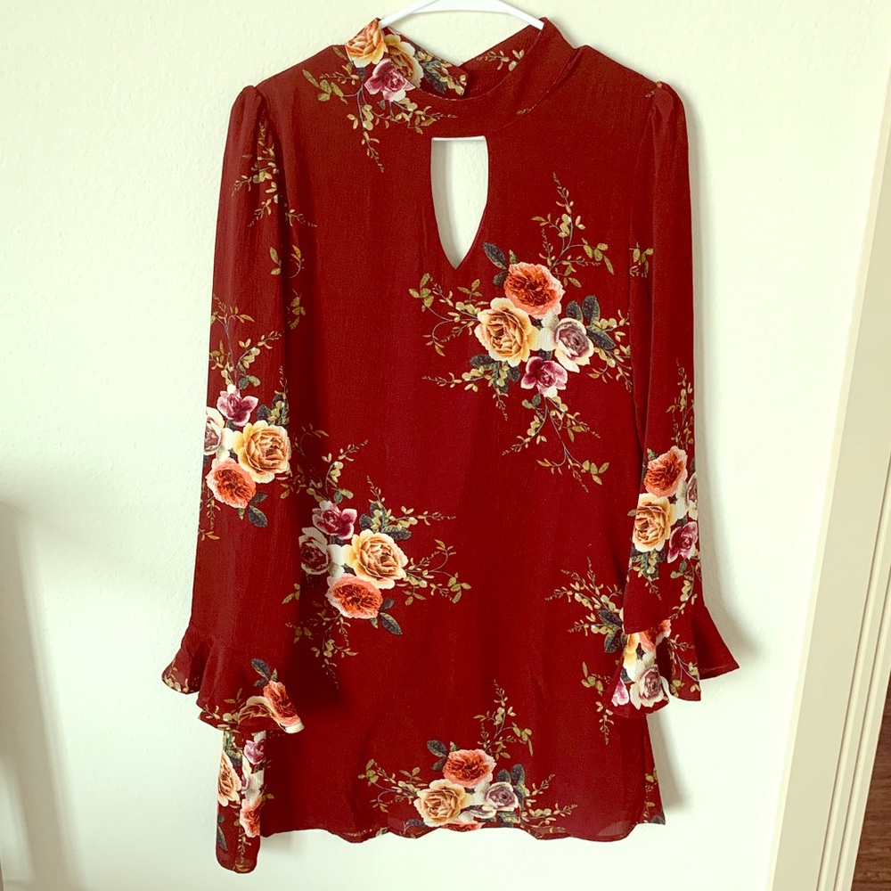 Brand new red floral dress